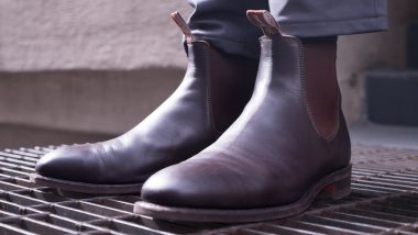My second favorite pair of chelsea boots, RM Williams whole cut chelseas in dark brown. I'm wearing these with a pair of trousers