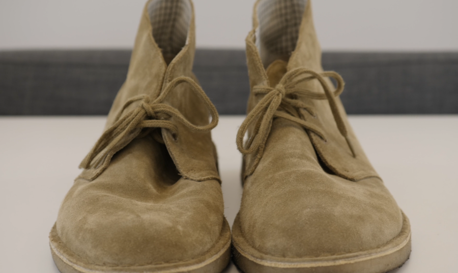 Clarks desert boot floppy look