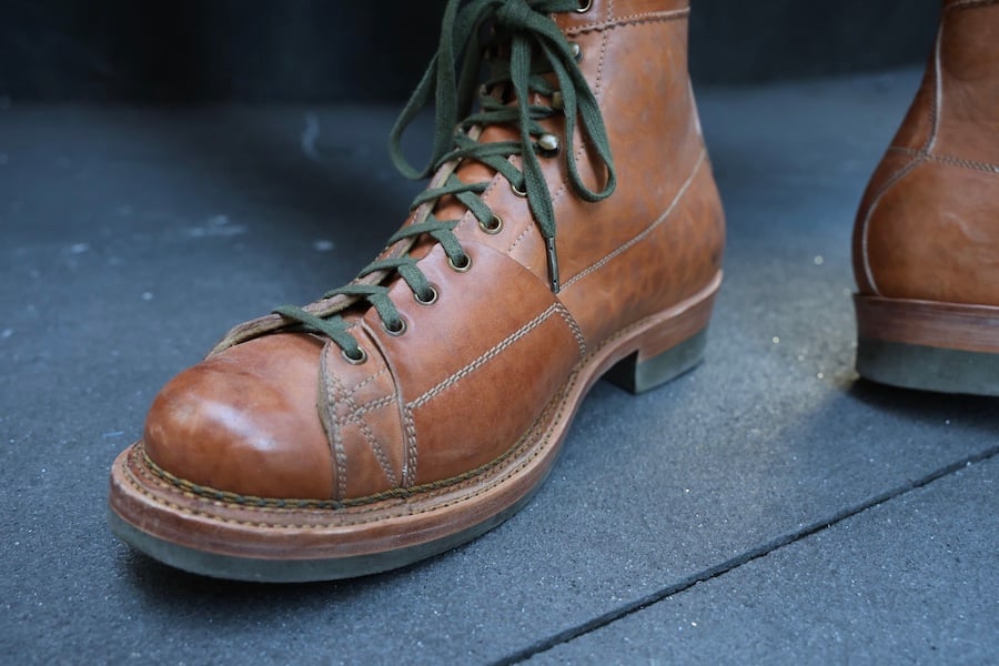 vegetable tanned horsebutt leather sagara cordmaster boots