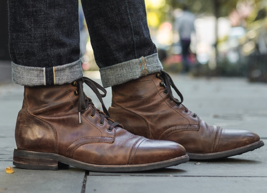 Thursday's leather up close