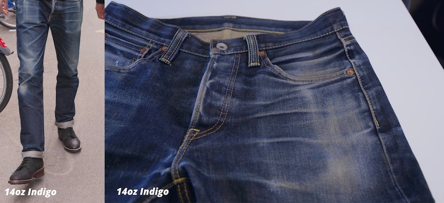 iron heart 14oz indigo fades