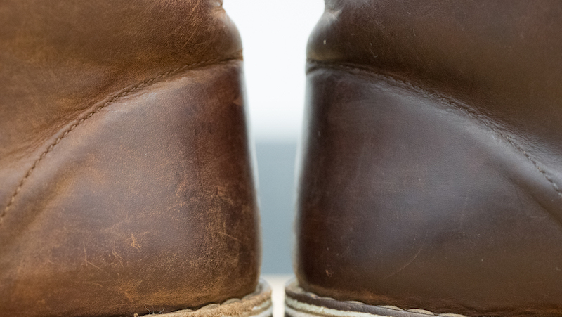 kiwi conditioning oil leather closeup
