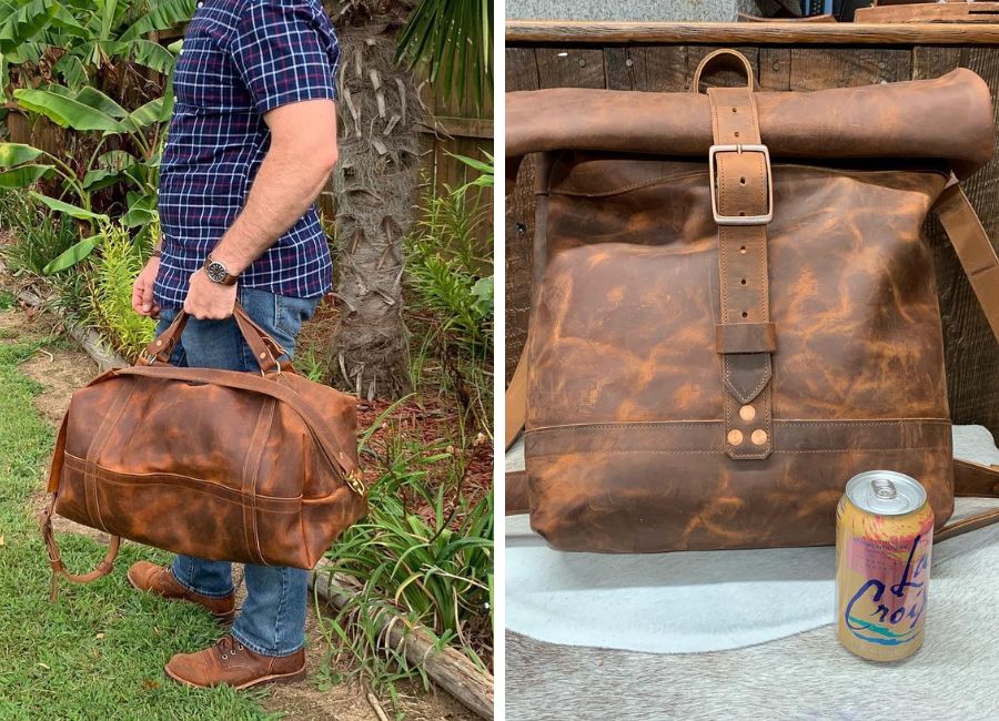 pull up leather bag