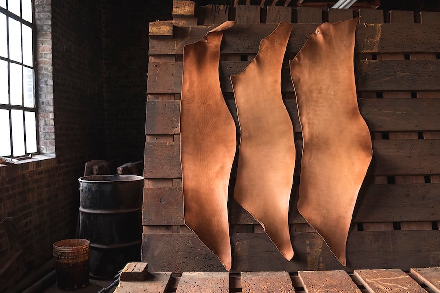 Horsehide strips from horween