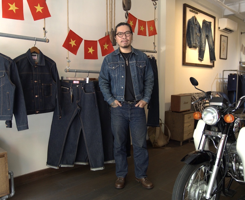 Trung akito boots raw denim