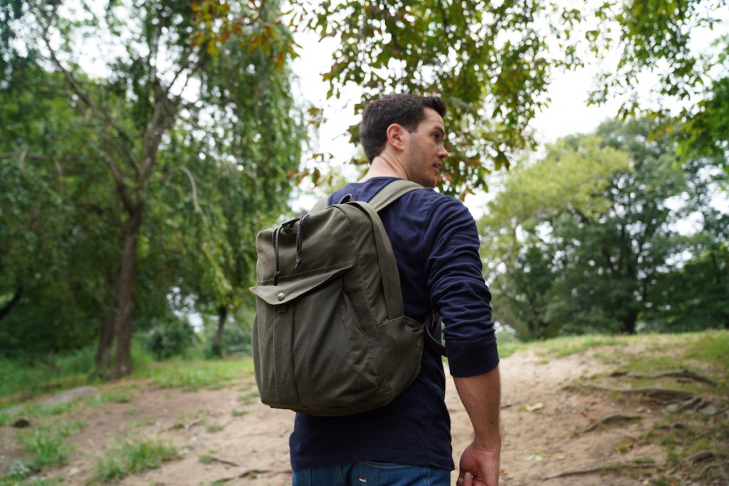 filson journeyman backpack outside