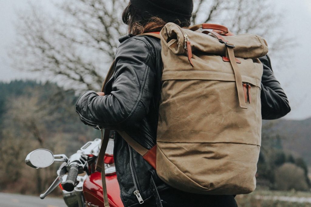 waxed tan koru rucksack