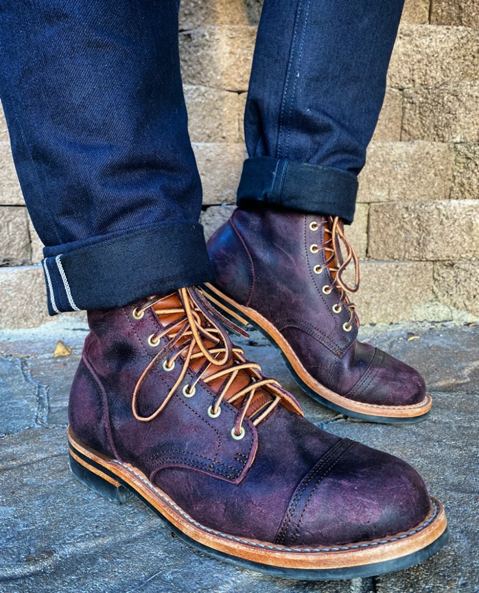 Truman Black Burgundy Leather 5