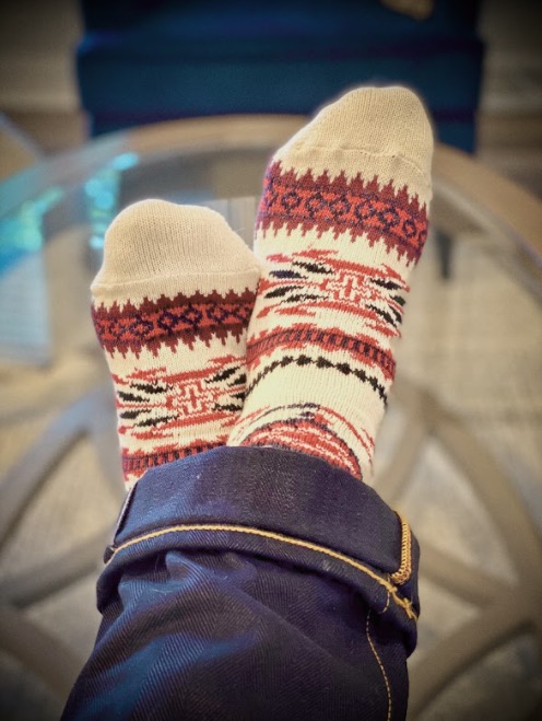 chup socks dreamcatcher on feet