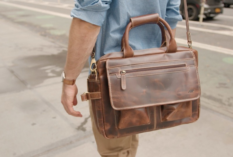 kodiak leather pilot bag street
