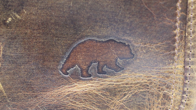 kodiak leather satchel logo
