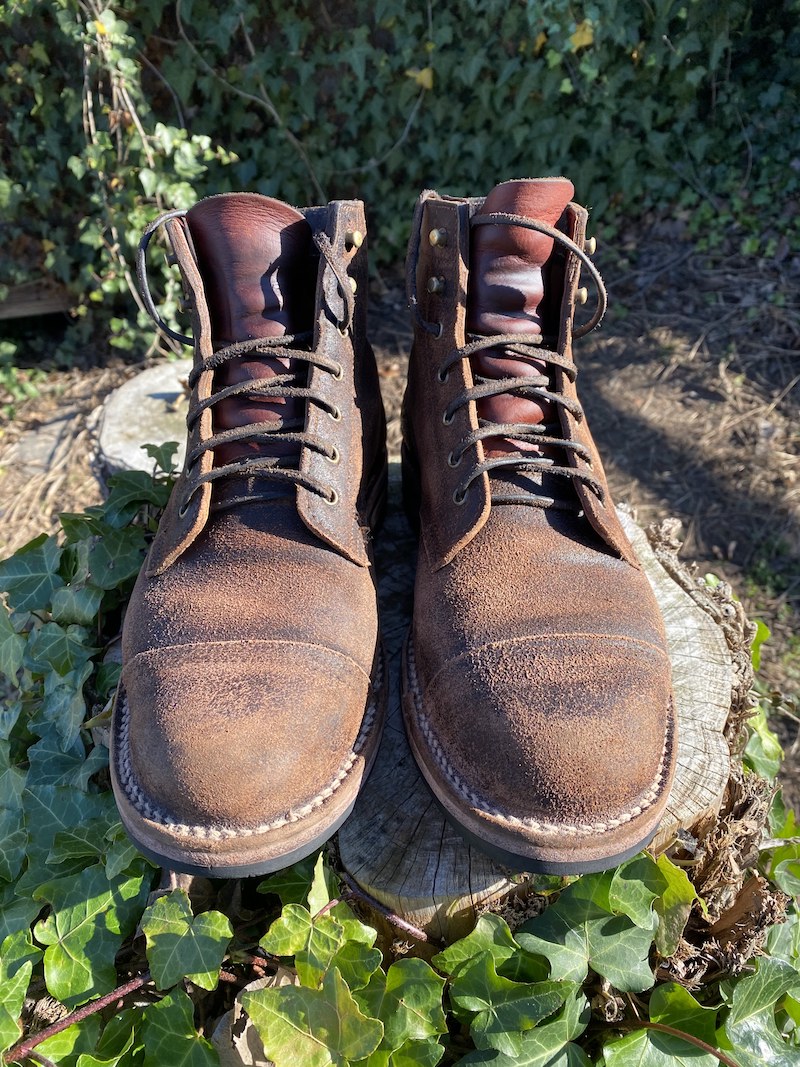 Truman Java Waxed Flesh leather patina