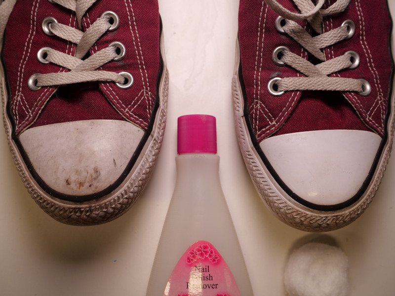 Chuck Taylors Cleaned with Nail Polish