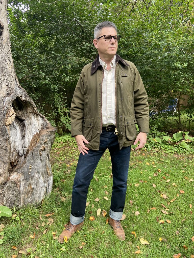 barbour bedale jacket outside