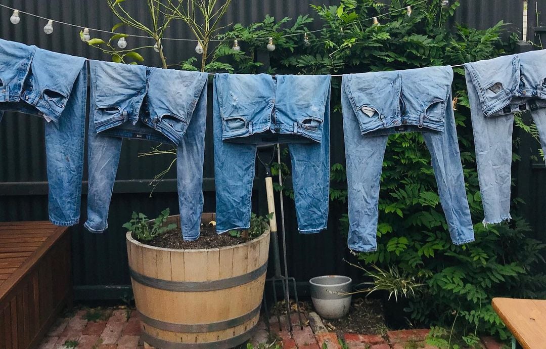 jeans on a line