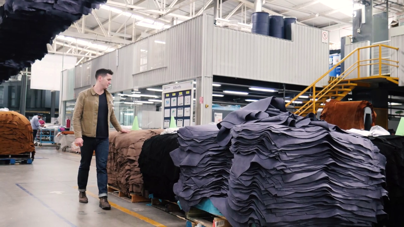 Nick touching the fresh suede