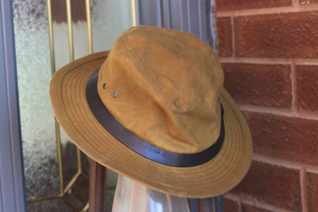 filson tin cloth packer hat patina