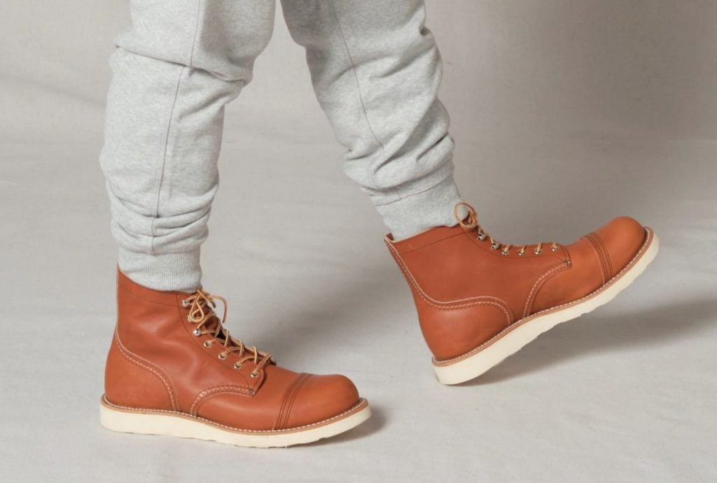 red wing iron ranger traction tred on feet
