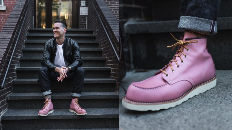 Pink Red Wing Moc Toe Boots
