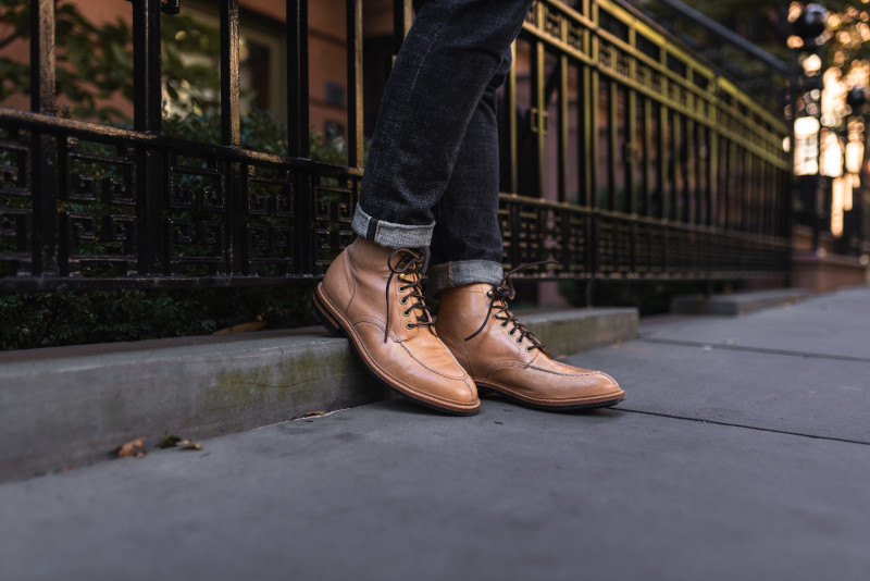 Grant Stone Ottawa Boot Kangaroo Leather Selvedge Jeans 