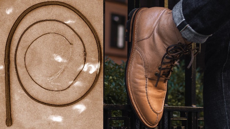 Kangaroo Leather bullwhip and boot