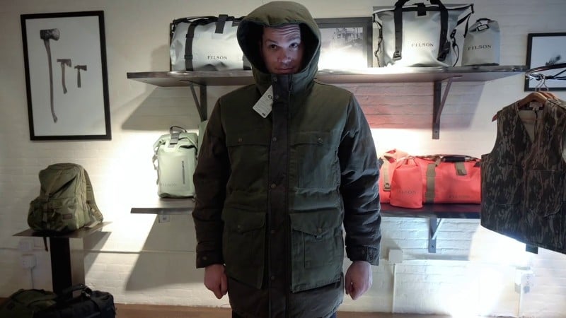 Hooded Down Tin Cloth Jacket