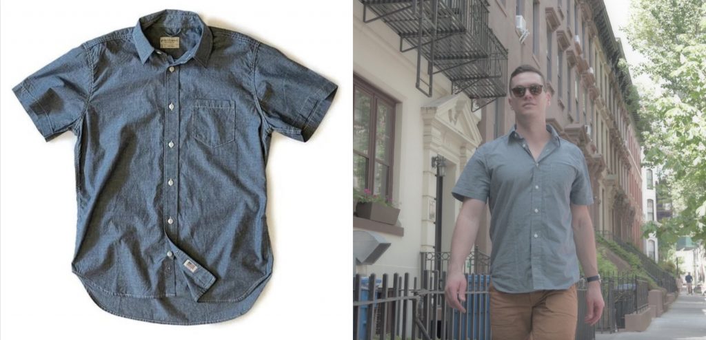 grown and sewn dean chambray shirt