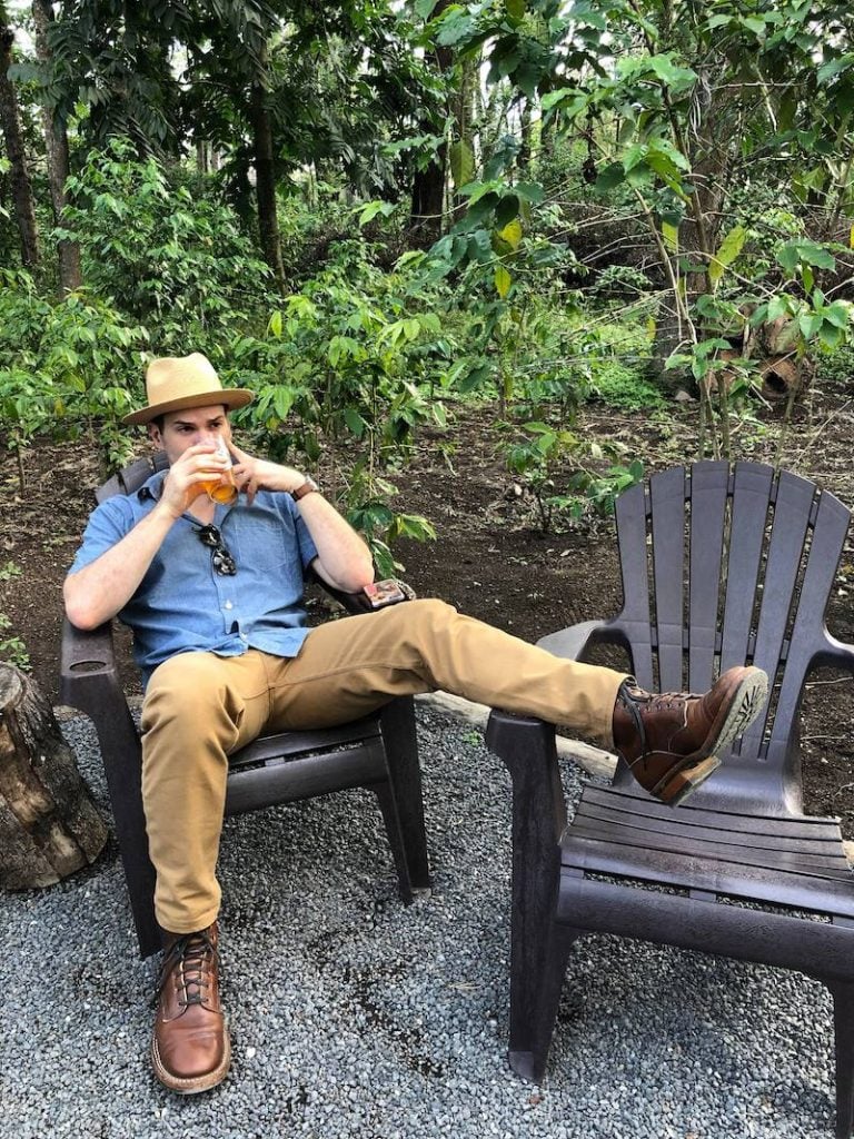 whites boots with beer