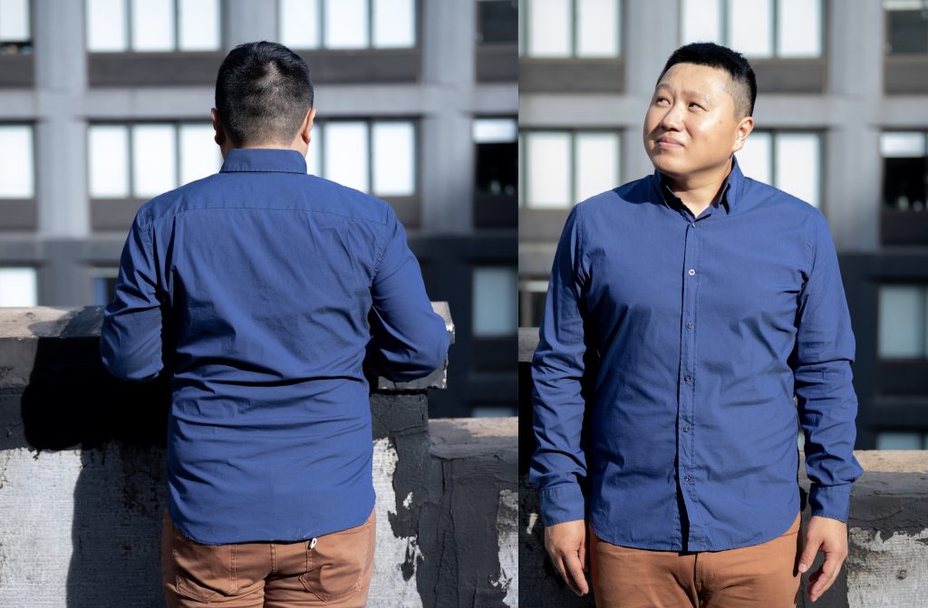 athletic fit shirt on non athletic guy