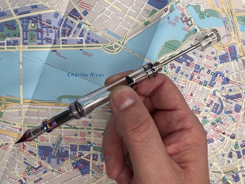 TWSBI Vac 700R Iris fountain pen Vac Fill plunger extended