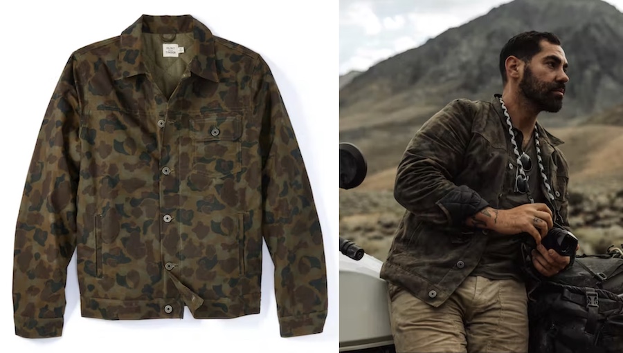 Flannel-Lined Quilted Waxed Trucker Jacket