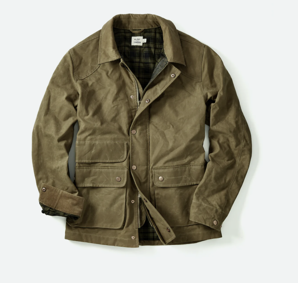 Flint and Tinder Flannel-lined Waxed Hudson Jacket