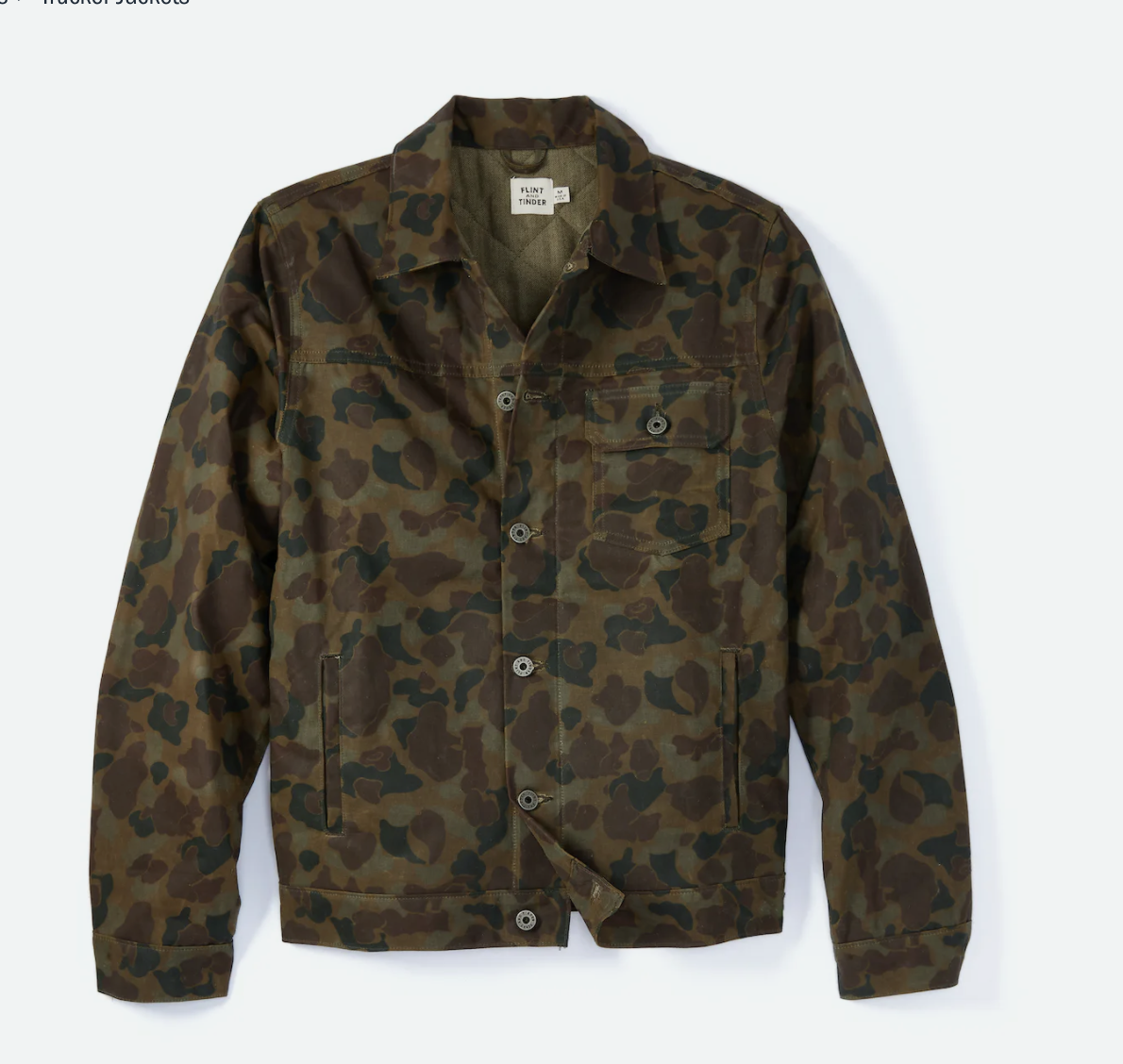Flint and Tinder Flannel-Lined Quilted Waxed Trucker Jacket