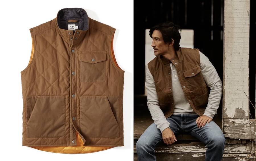 huckberry quilted waxed vest