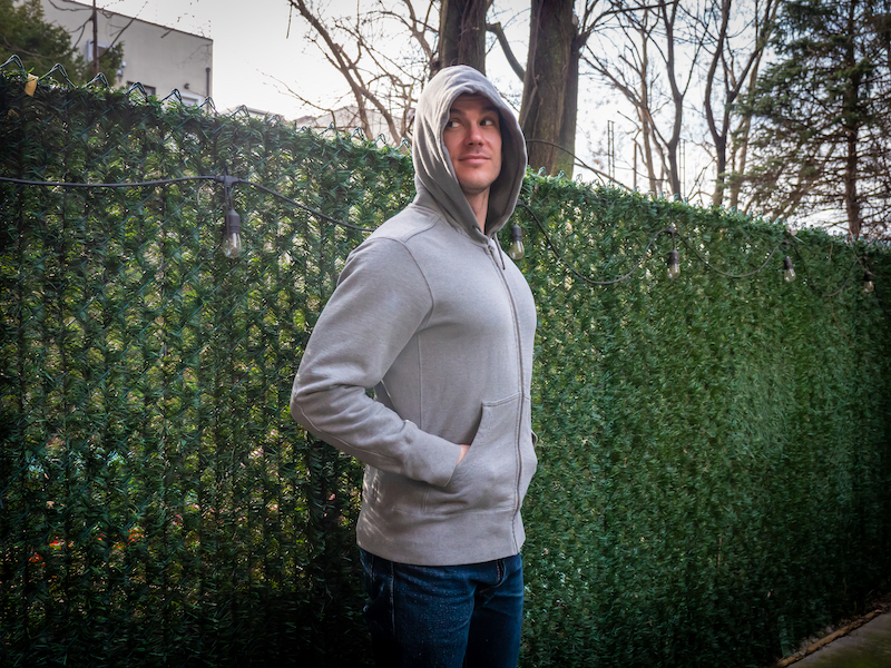 American Giant Hoodie with Hood Up