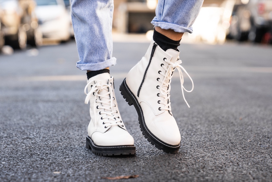 thursday combat boot white