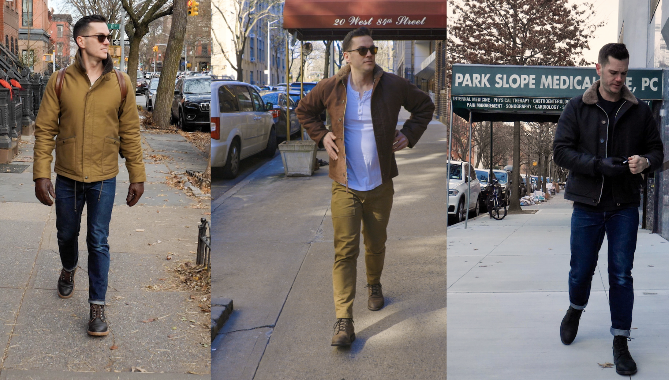Nick wearing various deck jackets 