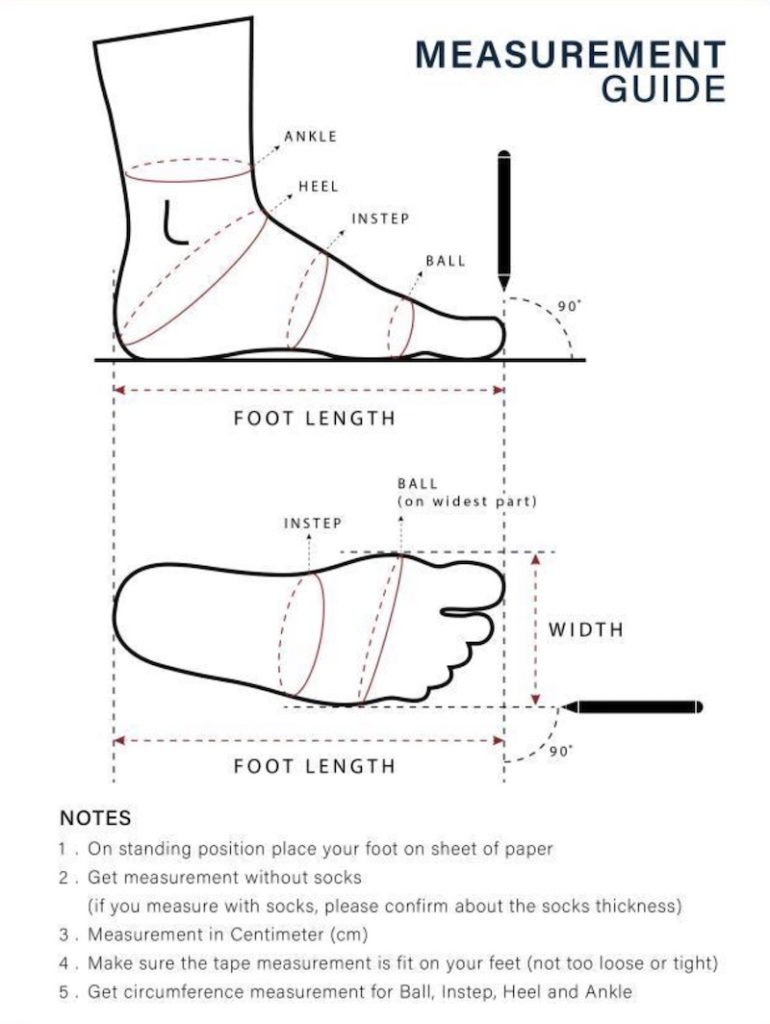 How to measure your feet