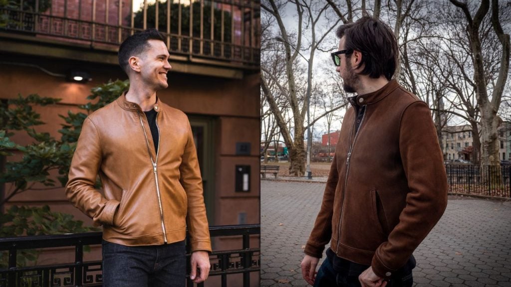 thursday racer jacket natural and tobacco