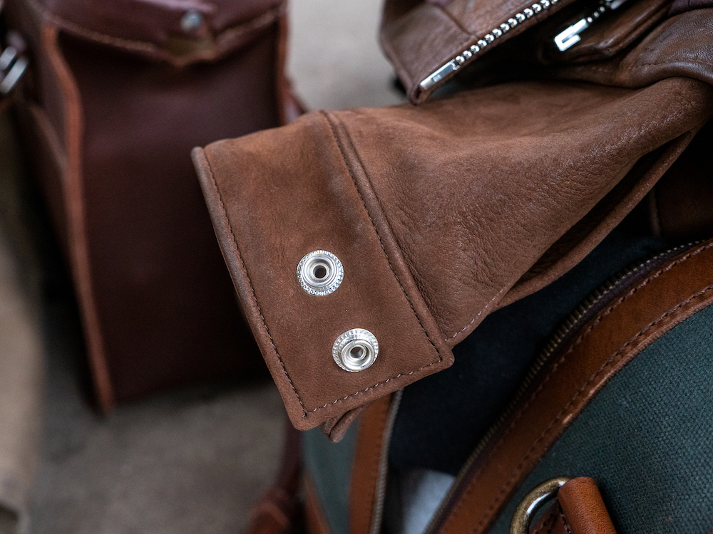 thursday racer leather jacket cuff