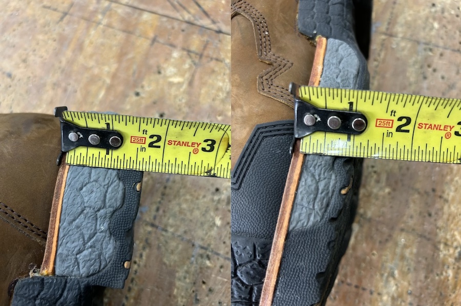 hawx work boot heel drop