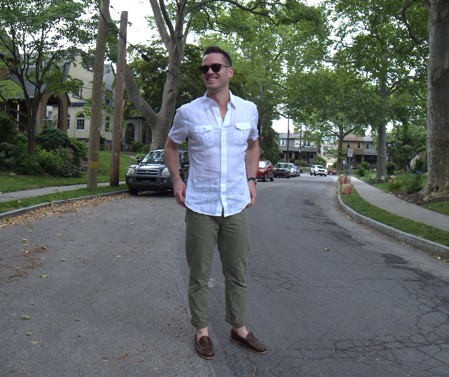 oak street beach outfit loafers
