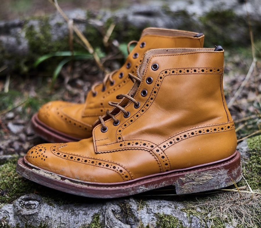tricker's stow boot patina worn