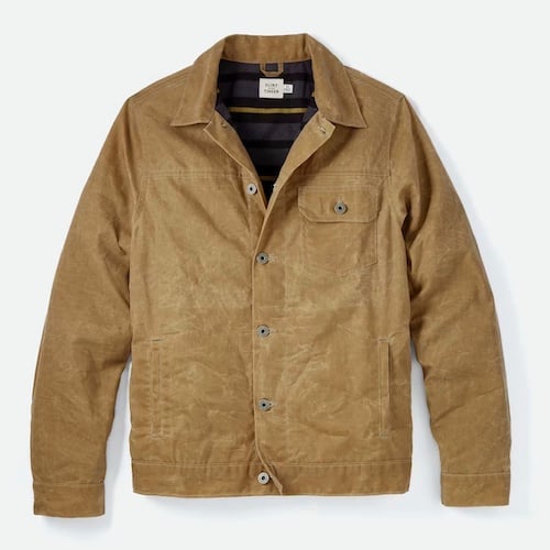 Flint and Tinder Flannel-Lined Waxed Trucker Jacket