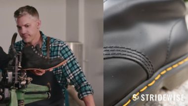 A cobble looking confused and doc martens welt