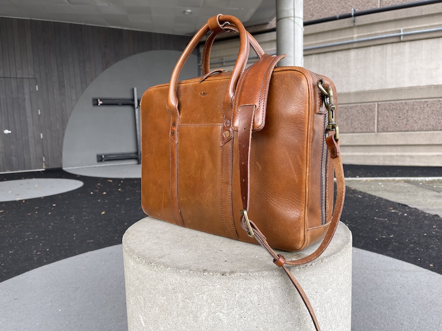 satchel and page counselor briefcase leather review