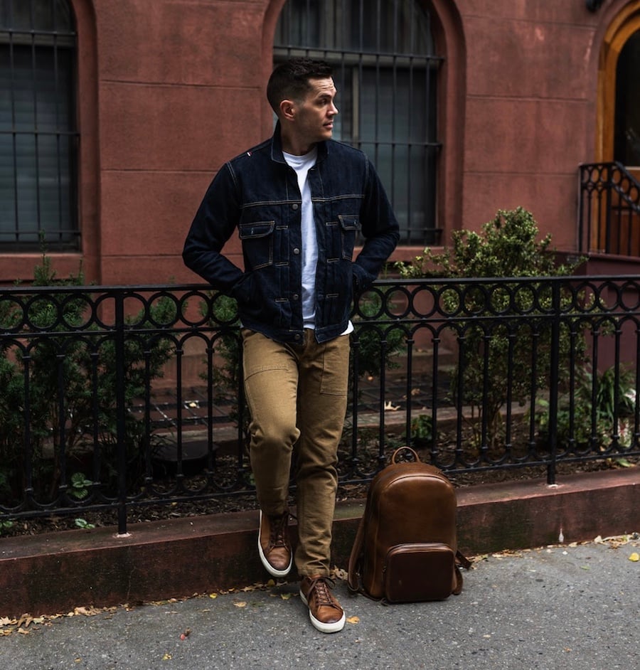 type 2 denim jacket tanuki with satchel page backpack