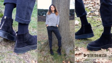 vagabond stacy boots review featured image, women in grey top, black pants, and black boots