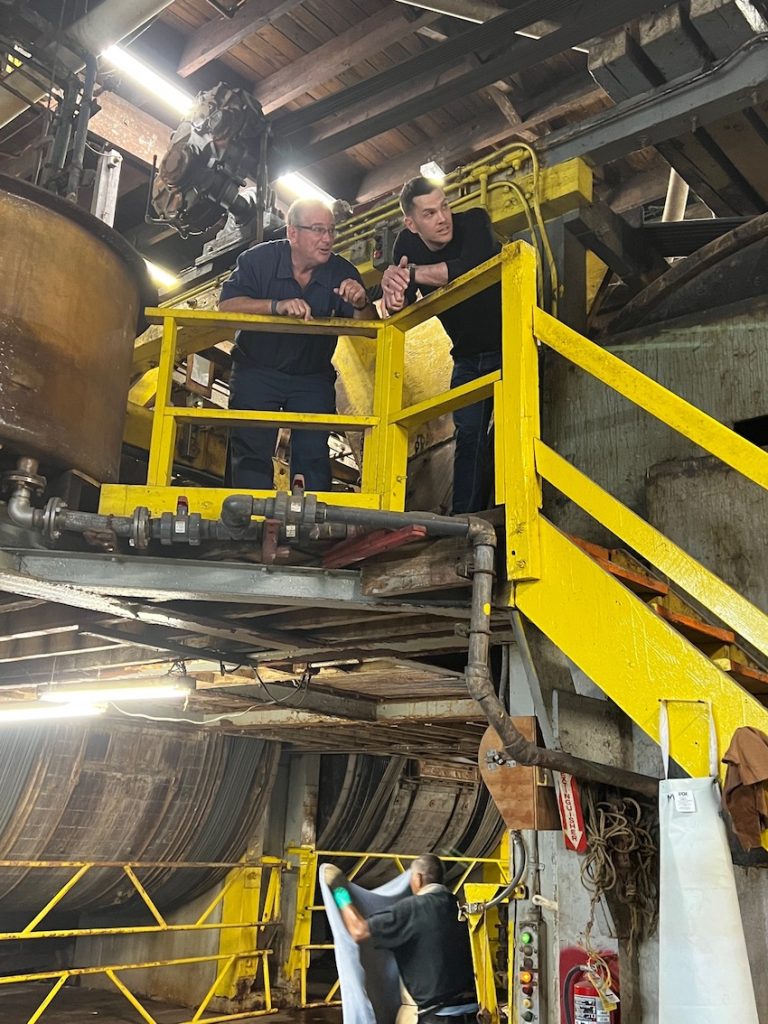 Nick in Horween's factory