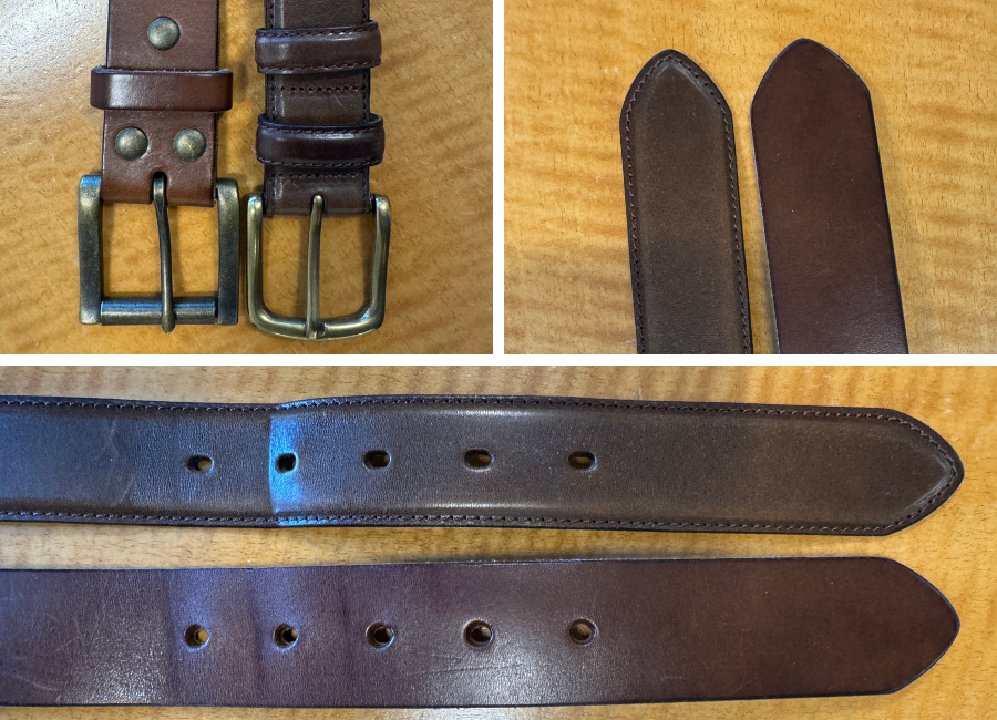1.5 inch and 1.25 inch  Satchel and Page belt buckles, ends, and leather